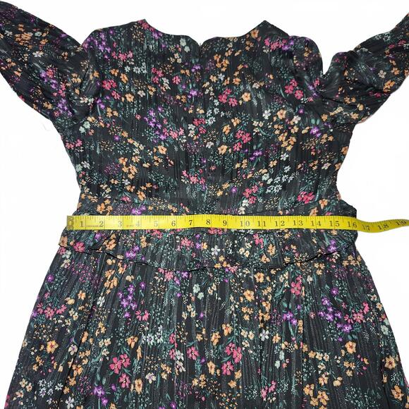 Riley & Rae Women's Long Sleeve Black Floral Dress Size 6 - Picture 8 of 11